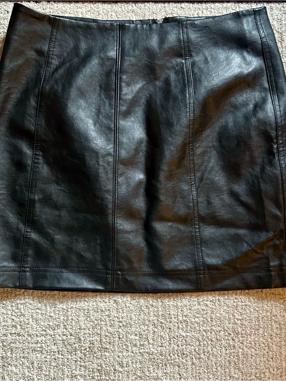 Others Follow Black Faux Leather Panel Mini Skirt